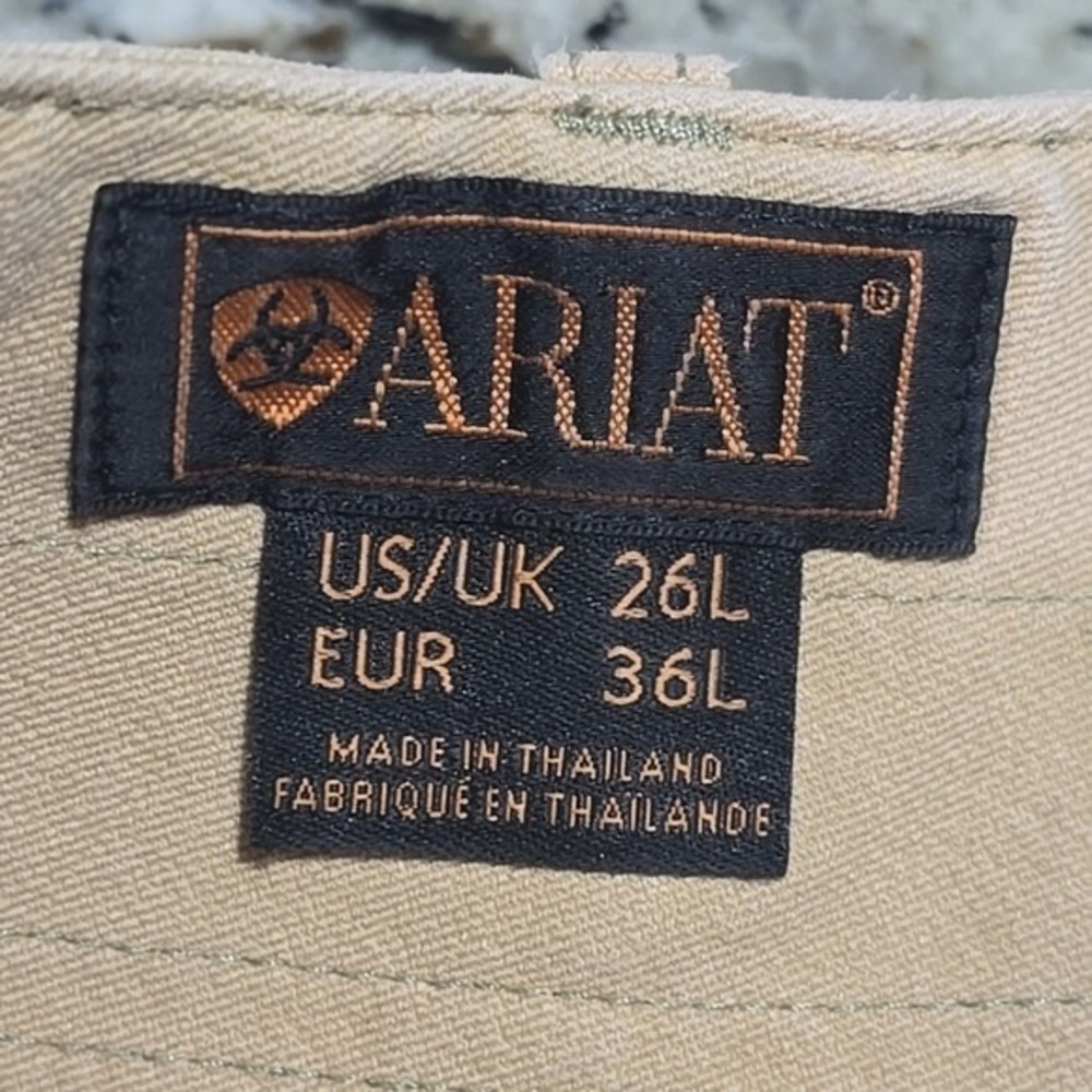 Ariat Women's Brittany Low Rise Breeches Suede Grip Riding Pants Beige Tan‎ 26L - Picture 2 of 9